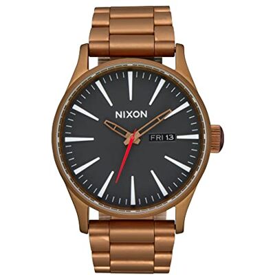 NIXON Analog kvartsklocka för män med rostfritt stål armband A356-5145-00, Bronssvart NIXON Analog kvartsklocka för män med rostfritt stål armband A356-5145-00, Bronssvart