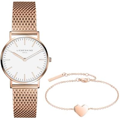 LIEBESKIND Berlin Set armbandsur & armband LS-0132-MQB rostfritt stål IP roséguld LIEBESKIND Berlin Set armbandsur & armband LS-0132-MQB rostfritt stål IP roséguld