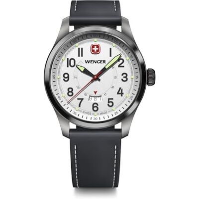 WENGER Terragraph Analog Kvarts Armbandsur För Män, Diameter 43 Mm, Tillverkad I Schweiz, Vattentät Upp Till 100 M, Läderband, 01.0541.126 WENGER Terragraph Analog Kvarts Armbandsur För Män, Diameter 43 Mm, Tillverkad I Schweiz, Vattentät Upp Till 100 M, Läderband, 01.0541.126