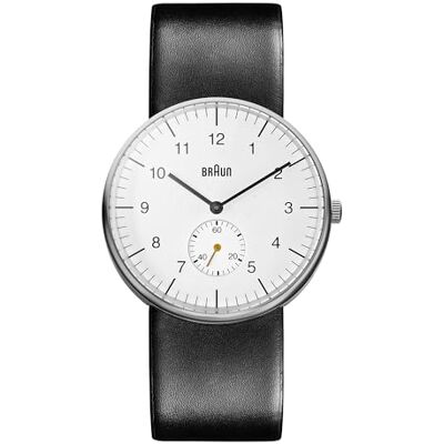 Braun Mäns tre handkvarts rörelse klocka med analog display och läderrem Braun Mäns tre handkvarts rörelse klocka med analog display och läderrem