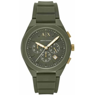 Giorgio Armani Watch For Men, Quartz Chronograph Movement and 44mm Case Size with Silicone strap Giorgio Armani Watch For Men, Quartz Chronograph Movement and 44mm Case Size with Silicone strap