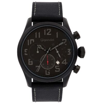 Gigandet Analog japansk kvartsurverk klocka för män med läderarmband AVG4-07, svart Gigandet Analog japansk kvartsurverk klocka för män med läderarmband AVG4-07, svart
