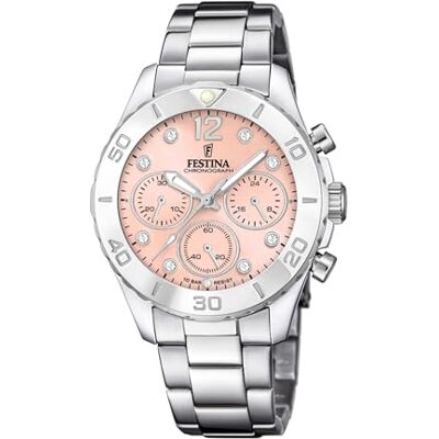 Festina Kvinnors Bordeaux Steel Watch armband, pink, one size, Klassisk Festina Kvinnors Bordeaux Steel Watch armband, pink, one size, Klassisk