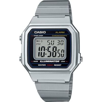 Casio Herr klassisk B650WD-1A silver rostfritt stål kvarts modeklocka, SILVER, Armband Casio Herr klassisk B650WD-1A silver rostfritt stål kvarts modeklocka, SILVER, Armband