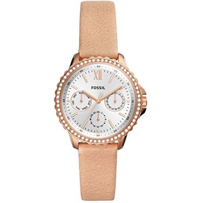 Fossil Izzy Damklocka, Quartz Chronograph-urverk med armband i rostfritt stål eller läder Fossil Izzy Damklocka, Quartz Chronograph-urverk med armband i rostfritt stål eller läder