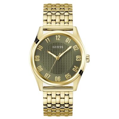 GUESS Tate herrarmbandsur kvarts analog, rostfritt stål, 42 mm, rostfritt stål armband, guld, 5 bar, urtavlans färg: grön, GW0895G2 GUESS Tate herrarmbandsur kvarts analog, rostfritt stål, 42 mm, rostfritt stål armband, guld, 5 bar, urtavlans färg: grön, GW0895G2