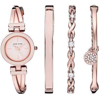 Anne Klein Set med armbandsklocka och premiumarmband med kristalldetaljer, AK/3284LPST Anne Klein Set med armbandsklocka och premiumarmband med kristalldetaljer, AK/3284LPST