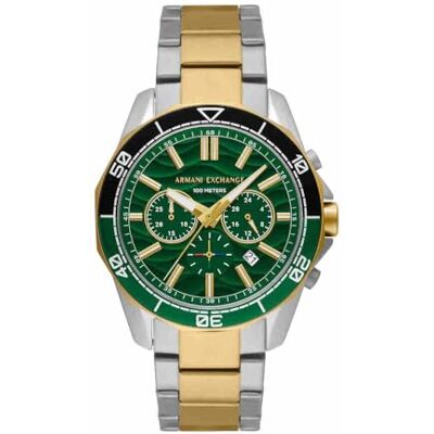 Giorgio Armani Silver tone Watch For Men, Quartz Chronograph movement and 44mm Case Size with Stainless steel strap Giorgio Armani Silver tone Watch For Men, Quartz Chronograph movement and 44mm Case Size with Stainless steel strap