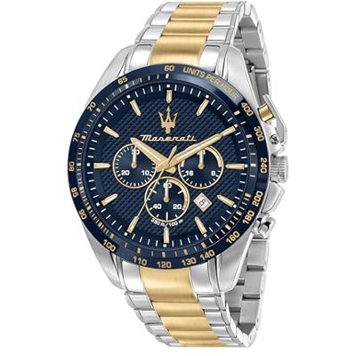 Maserati Herrklocka Coll. Traguardo Limited Edition, kronograf, kvartsur R8873612046, Silver och guld, 45mm, armband Maserati Herrklocka Coll. Traguardo Limited Edition, kronograf, kvartsur R8873612046, Silver och guld, 45mm, armband
