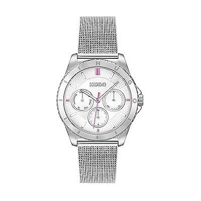 HUGO analog multifunktion kvartsur för kvinnor #Dance kollektion med silver rostfritt stål armband – 1540162, Silver/vit HUGO analog multifunktion kvartsur för kvinnor #Dance kollektion med silver rostfritt stål armband – 1540162, Silver/vit