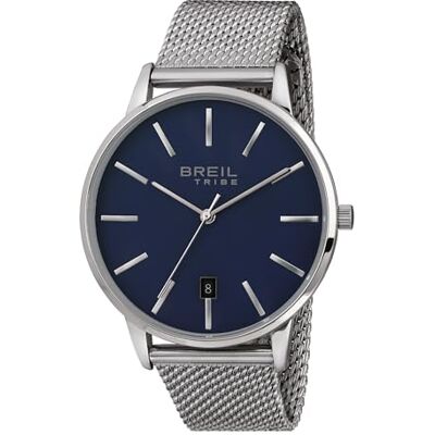 Breil Klocka för man modell Avery med stålarmband, bara rörelse – 3H kvarts, Silverblå, En storlek, Armband Breil Klocka för man modell Avery med stålarmband, bara rörelse – 3H kvarts, Silverblå, En storlek, Armband
