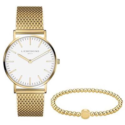 LIEBESKIND Berlin Set armbandsur & armband LS-0146-MQB rostfritt stål IP guld LIEBESKIND Berlin Set armbandsur & armband LS-0146-MQB rostfritt stål IP guld
