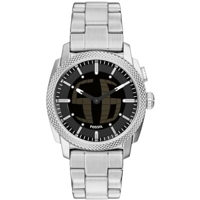 Fossil maskin herr 41 mm silverfärgad klocka i rostfritt stål, FS6155 Fossil maskin herr 41 mm silverfärgad klocka i rostfritt stål, FS6155