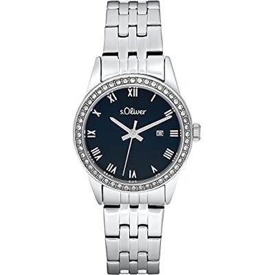 s.Oliver armbandsur dam quartz klocka analog, med armband i rostfritt stål, silver, 5 bar vattentät, kommer i klockor presentförpackning, 2033562 s.Oliver armbandsur dam quartz klocka analog, med armband i rostfritt stål, silver, 5 bar vattentät, kommer i klockor presentförpackning, 2033562