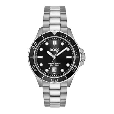 Boss Three Hand Quartz Movement Watch för män TROPER SPORT Collection med silver rostfritt stålarmband 1514295 Boss Three Hand Quartz Movement Watch för män TROPER SPORT Collection med silver rostfritt stålarmband 1514295