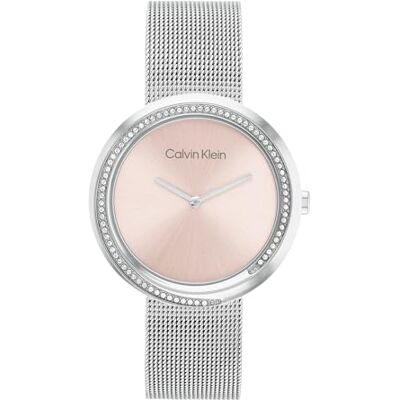 Calvin analog kvartsklocka twist kollektion för kvinnor med rostfritt stål nätarmband, Rosa, armband Calvin analog kvartsklocka twist kollektion för kvinnor med rostfritt stål nätarmband, Rosa, armband