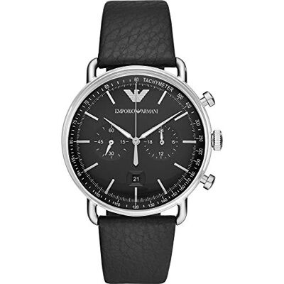 Giorgio Armani herrklocka, kronografverk med 2 urtavlor och boettstorlek 43 mm med armband i rostfritt stål, läder eller silikon,Kol och svart,43MM Giorgio Armani herrklocka, kronografverk med 2 urtavlor och boettstorlek 43 mm med armband i rostfritt stål, läder eller silikon,Kol och svart,43MM