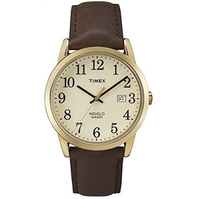 Timex Easy Reader Herr 38 mm brun läderrem datum fönster kvartsur TW2P75800 Timex Easy Reader Herr 38 mm brun läderrem datum fönster kvartsur TW2P75800