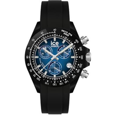 ICE-WATCH , Bewatch Black Ocean Blue, Svart Herrklocka Med Silikonarmband, 025628 (41 Mm) ICE-WATCH , Bewatch Black Ocean Blue, Svart Herrklocka Med Silikonarmband, 025628 (41 Mm)