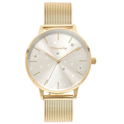 Tamaris damklocka – Schlichte, runde armbandsur för dam 36 mm armbandsur med rostfritt stål Meshband i silver, Gold, Roséguld, Svart, Blå, Grön, Lila uvm, wasserfest Tamaris damklocka – Schlichte, runde armbandsur för dam 36 mm armbandsur med rostfritt stål Meshband i silver, Gold, Roséguld, Svart, Blå, Grön, Lila uvm, wasserfest