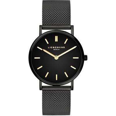 LIEBESKIND BERLIN damklocka Rund Svart 37 mm Elegant damklocka i polerat rostfritt stål med kvartsrörelse analogt armbandsur 5 ATM vattentät reptålig LIEBESKIND BERLIN damklocka Rund Svart 37 mm Elegant damklocka i polerat rostfritt stål med kvartsrörelse analogt armbandsur 5 ATM vattentät reptålig