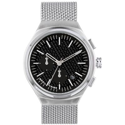 Breil klocka Spin Off kollektion Chrono kvartsrörelse och MESH-stål för människor, Silver-svart, Taglia Unica, modern, avslappnad Breil klocka Spin Off kollektion Chrono kvartsrörelse och MESH-stål för människor, Silver-svart, Taglia Unica, modern, avslappnad
