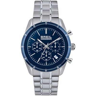 Breil mäns Release Watch kollektion mono-färg blå urtavla krono kvartsrörelse och stålarmband TW1898, Stål-blå, Taille unique, Armband Breil mäns Release Watch kollektion mono-färg blå urtavla krono kvartsrörelse och stålarmband TW1898, Stål-blå, Taille unique, Armband