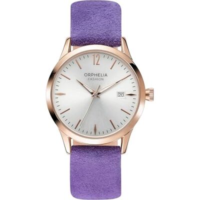 Orphelia Fashion damer analog kvarts klocka mocka med läderarmband, lila, Rem Orphelia Fashion damer analog kvarts klocka mocka med läderarmband, lila, Rem