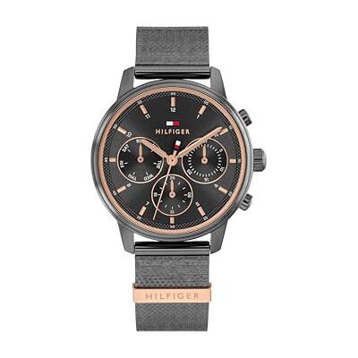 Tommy Hilfiger analog multifunktions kvarts klocka för kvinnor med grått rostfritt stålarmband 1782810 Tommy Hilfiger analog multifunktions kvarts klocka för kvinnor med grått rostfritt stålarmband 1782810