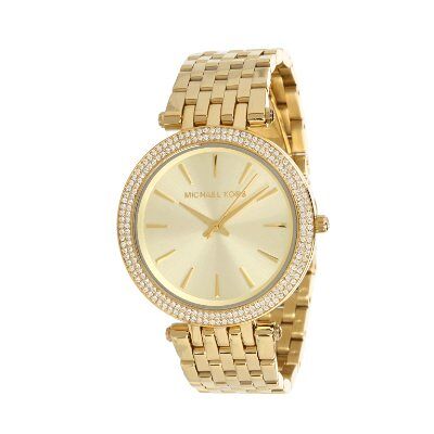 Michael Kors Darci Damklocka, Guldfärgad Quartz trehandsverk med armband i rostfritt stål Michael Kors Darci Damklocka, Guldfärgad Quartz trehandsverk med armband i rostfritt stål