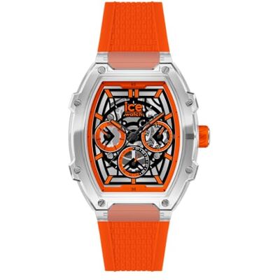 ICE-WATCH , Ice Boliday Klar Orange Skel Plast, Mäns Orange Klocka Med Silikonrem, 024285, Medium ICE-WATCH , Ice Boliday Klar Orange Skel Plast, Mäns Orange Klocka Med Silikonrem, 024285, Medium