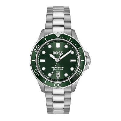 Boss Three Hand Quartz Movement Watch för män TROPER SPORT Collection med silver rostfritt stålarmband 1514294 Boss Three Hand Quartz Movement Watch för män TROPER SPORT Collection med silver rostfritt stålarmband 1514294