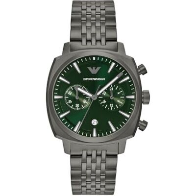 Giorgio Armani herr 40 mm pistolmetall rostfritt stål klocka, AR11689 Giorgio Armani herr 40 mm pistolmetall rostfritt stål klocka, AR11689