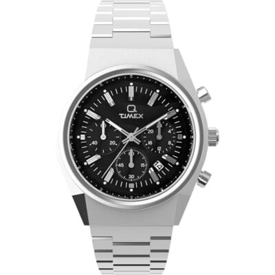 Timex Q Falcon Eye Chronograph 40 mm herrklocka Armband i rostfritt stål. blå urtavla, boett i rostfritt stål TW2W33700 Timex Q Falcon Eye Chronograph 40 mm herrklocka Armband i rostfritt stål. blå urtavla, boett i rostfritt stål TW2W33700