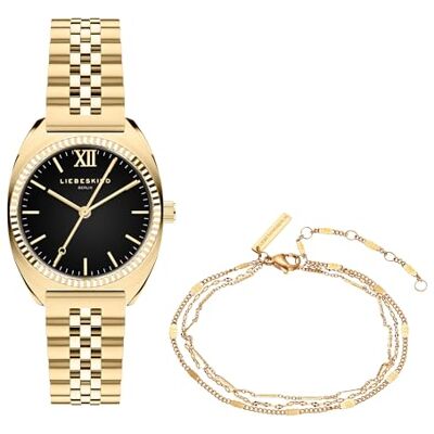 LIEBESKIND Berlin Set armbandsur & armband LS-0127-MQB rostfritt stål IP guld LIEBESKIND Berlin Set armbandsur & armband LS-0127-MQB rostfritt stål IP guld