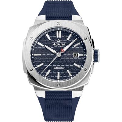 Alpina Analog Quartz Mens klocka med rem i rostfritt stål mid-39683, Blå Alpina Analog Quartz Mens klocka med rem i rostfritt stål mid-39683, Blå
