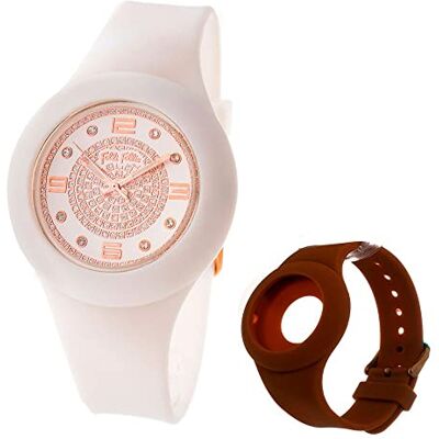 Folli Follie WF13P019ZSSM klocka acetat vit brun kvinnor, Flerfärgad, Modern Folli Follie WF13P019ZSSM klocka acetat vit brun kvinnor, Flerfärgad, Modern