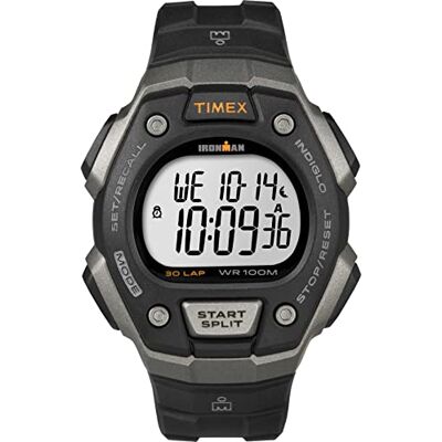 Timex Ironman Digital klassisk klocka på 41 mm för män, svart hartsrem, TW5M40100 Timex Ironman Digital klassisk klocka på 41 mm för män, svart hartsrem, TW5M40100