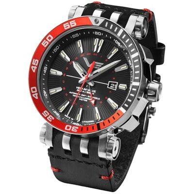 Vostok Europe Energia GMT Japansk automatisk analog herrklocka med konstläderarmband NH34-575A717 Vostok Europe Energia GMT Japansk automatisk analog herrklocka med konstläderarmband NH34-575A717
