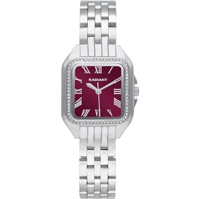 Radiant – Bahamas kollektion – analog armbandsur för kvinnor. Armbandsur med bordeauxröd urtavla och stålarmband. Storlek 28 mm. 3 ATM. Radiant – Bahamas kollektion – analog armbandsur för kvinnor. Armbandsur med bordeauxröd urtavla och stålarmband. Storlek 28 mm. 3 ATM.