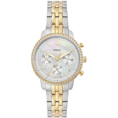 Fossil Neutra Damklocka, Quartz Chronograph-urverk med armband i rostfritt stål eller läder Fossil Neutra Damklocka, Quartz Chronograph-urverk med armband i rostfritt stål eller läder
