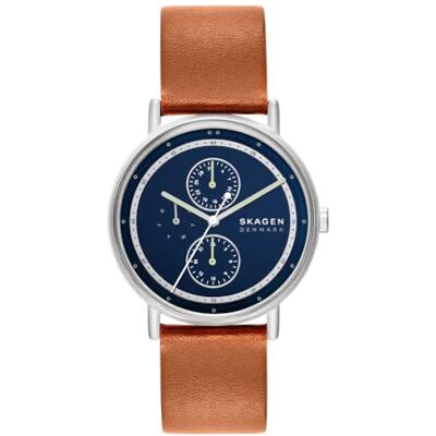 Skagen Signatur Klocka för Herr, Kvarts Multifunktions Urverk med armband i rostfritt stål eller läder Skagen Signatur Klocka för Herr, Kvarts Multifunktions Urverk med armband i rostfritt stål eller läder