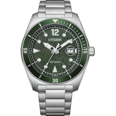 Citizen Eco-Drive herrklocka rostfritt stål, grön, 43 mm, AW1880-55X Citizen Eco-Drive herrklocka rostfritt stål, grön, 43 mm, AW1880-55X