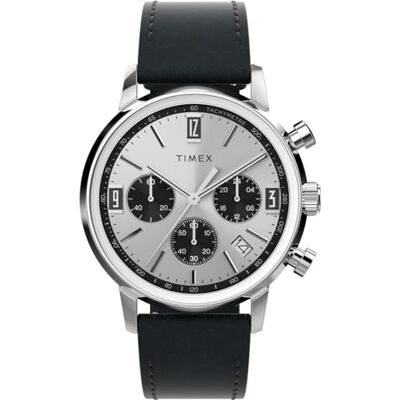 Timex Kronograf klocka för män med läderarmband Marlin Timex Kronograf klocka för män med läderarmband Marlin