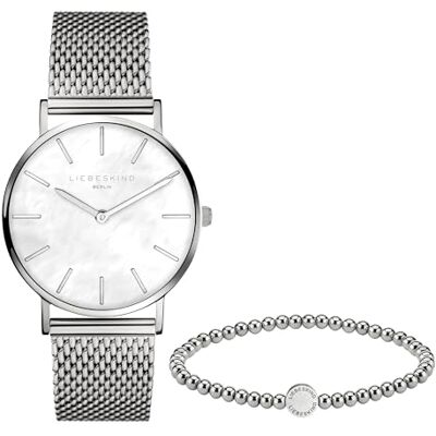LIEBESKIND Berlin Set aus armbandsur och Beadarmband LS-0092-MQB silver LIEBESKIND Berlin Set aus armbandsur och Beadarmband LS-0092-MQB silver