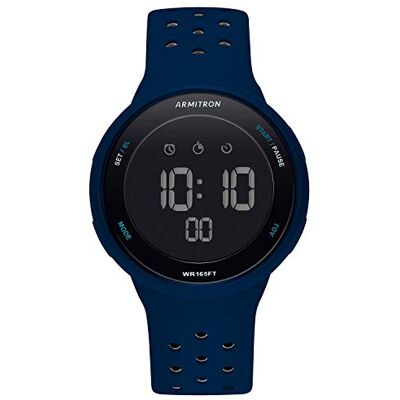Armitron unisex sportklocka med digital kronograf och silikonarmband, 40/8423, Marinblå/grå Armitron unisex sportklocka med digital kronograf och silikonarmband, 40/8423, Marinblå/grå