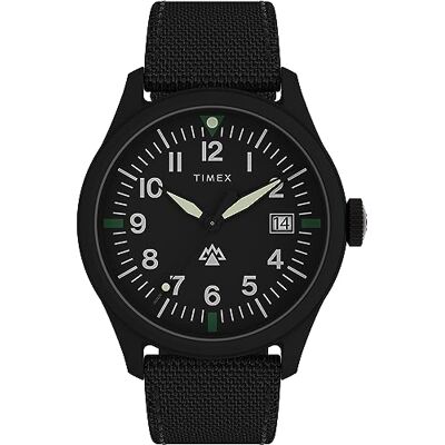 Timex Expedition North 43 mm herrklocka Svart miljövänligt snabbfrigörande armband i två delar, svart urtavla, svart boett TW2W23400 Timex Expedition North 43 mm herrklocka Svart miljövänligt snabbfrigörande armband i två delar, svart urtavla, svart boett TW2W23400