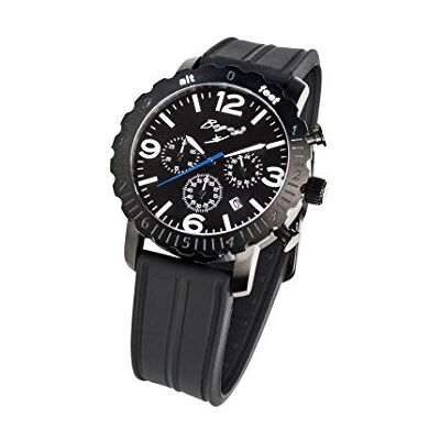BOGEY Kvarts Mens Chronograph Watch med rem på BSFS005BWBK Gummi, koppel BOGEY Kvarts Mens Chronograph Watch med rem på BSFS005BWBK Gummi, koppel