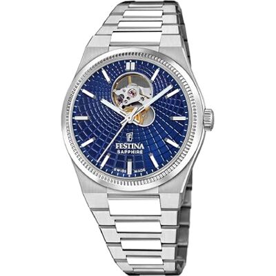 Festina Swiss Made Automatik herrklocka rostfritt stål 316L silver – safirglas, vattentät 10 ATM – F20053/2 automatisk Festina Swiss Made Automatik herrklocka rostfritt stål 316L silver – safirglas, vattentät 10 ATM – F20053/2 automatisk