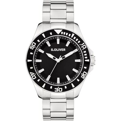 s.Oliver Oliver Herrklocka – rund – silver – 41 mm – klocka av metall med kvartsrörelse på rostfritt stålband med vikspänne – analog armbandsur – 10 ATM vattentät – reptålig s.Oliver Oliver Herrklocka – rund – silver – 41 mm – klocka av metall med kvartsrörelse på rostfritt stålband med vikspänne – analog armbandsur – 10 ATM vattentät – reptålig